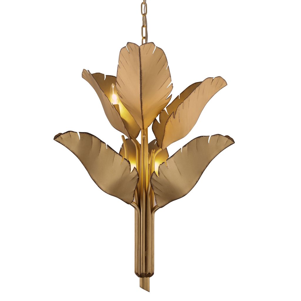 Preview image for Banana Leaf 6-Lt Chandelier - Gold