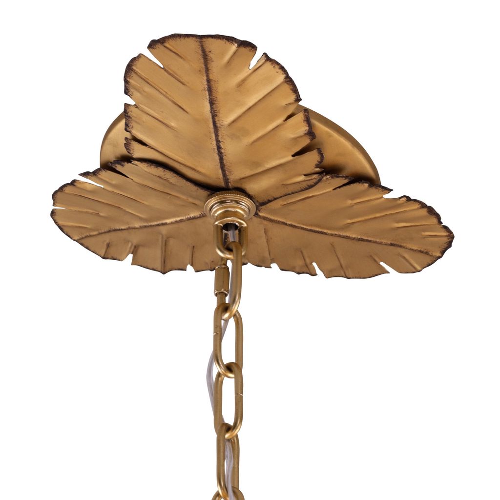 Banana Leaf 9-Lt Chandelier - Gold