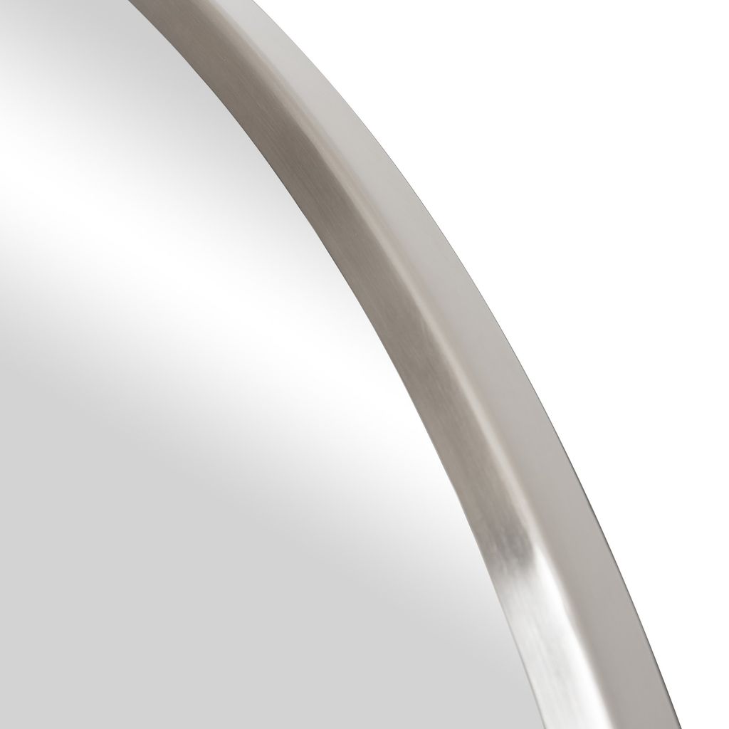 Cottage 30-In Round Mirror - Brushed Nickel