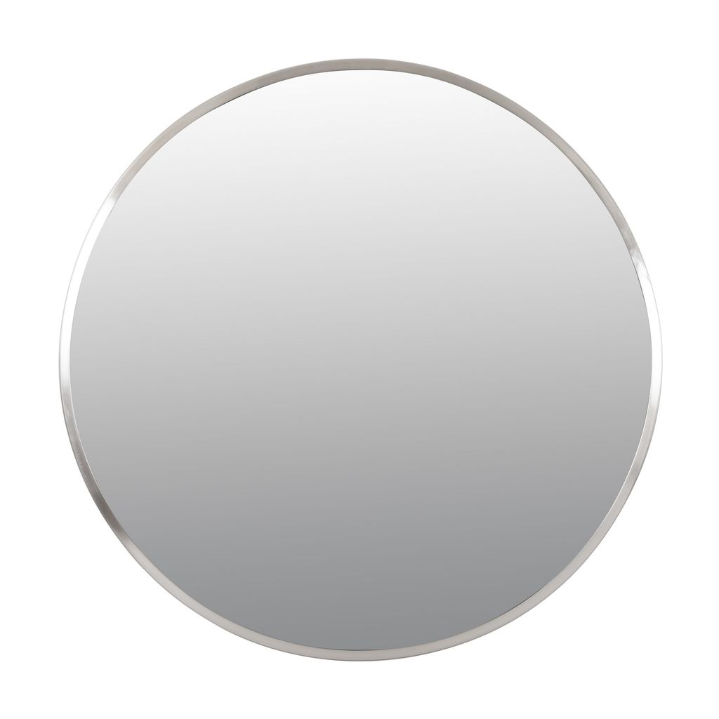 Cottage 30-In Round Mirror - Brushed Nickel