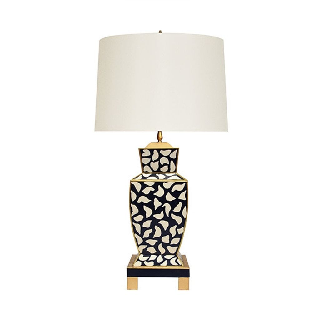 Preview image for Bianca Blp, Hand Painted Urn Shape Tole Table, Lamp, In Black Leopard