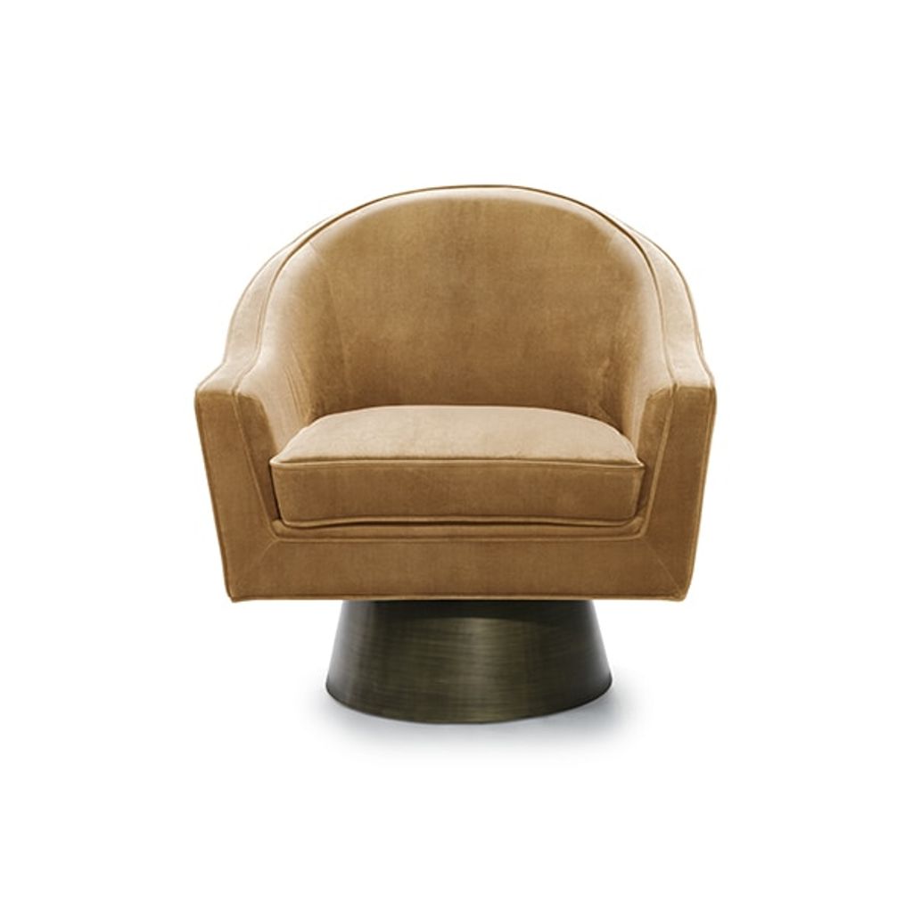 Worlds Away Dominic Swivel Chair Camel