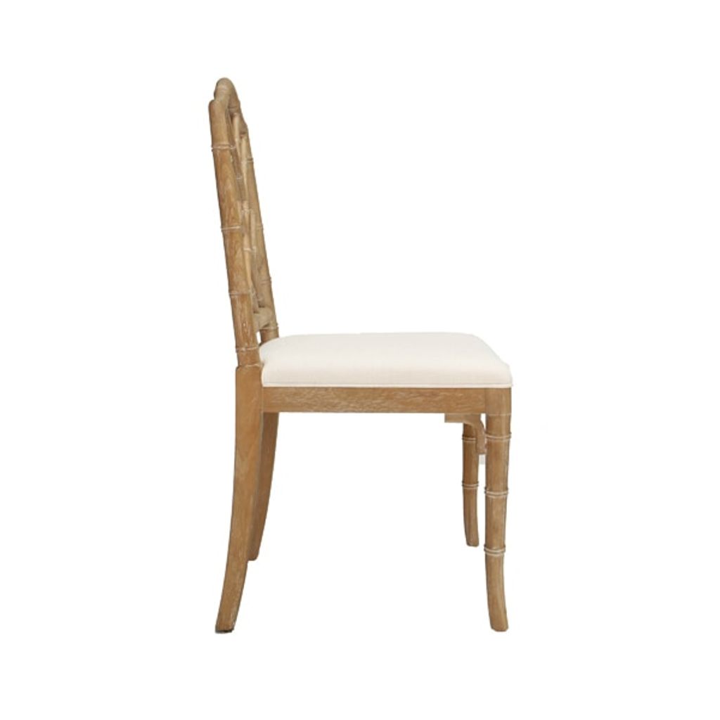 Worlds Away Fairfield Bamboo Dining Chair Cerused Oak