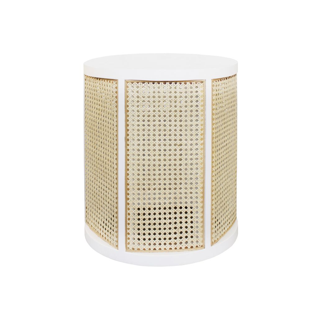 Preview image for White & Natural Cane Side Table