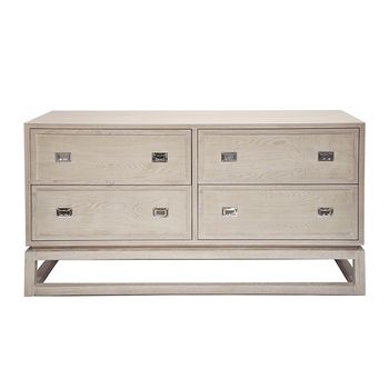 Harlan Con, 4 Drawer Cerused Oak Chest