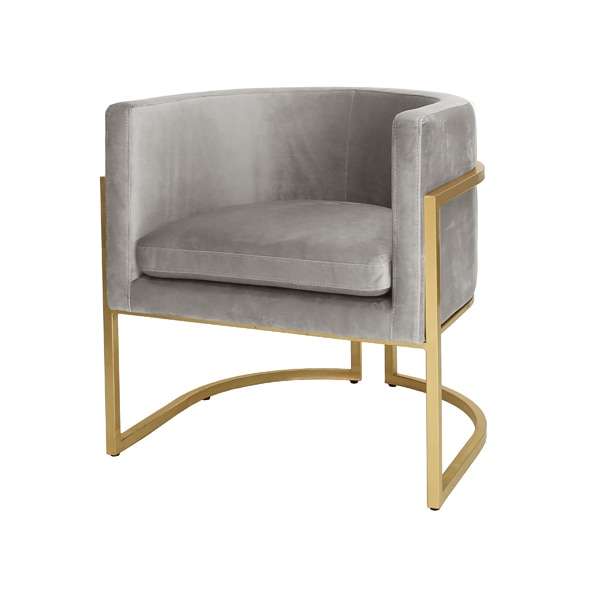 Joellyn Chair, Gold Leaf Frame Barrel Chair