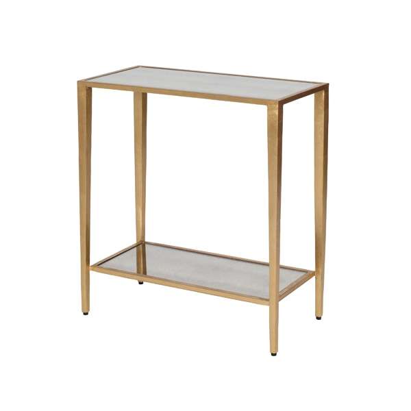 Joyce G, 2 Tier Gold Leaf Rect. Table