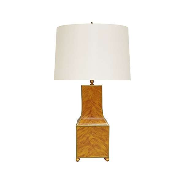 Renata Tort, Handpainted Pagoda Table, Lamp, In Tortoise Shell