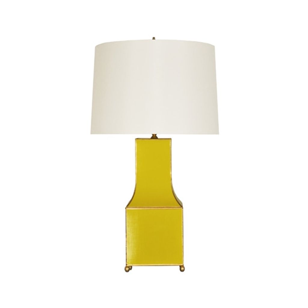 Preview image for Renata Yl, Handpainted Pagoda Table, Lamp, In Yellow With Gold Trim