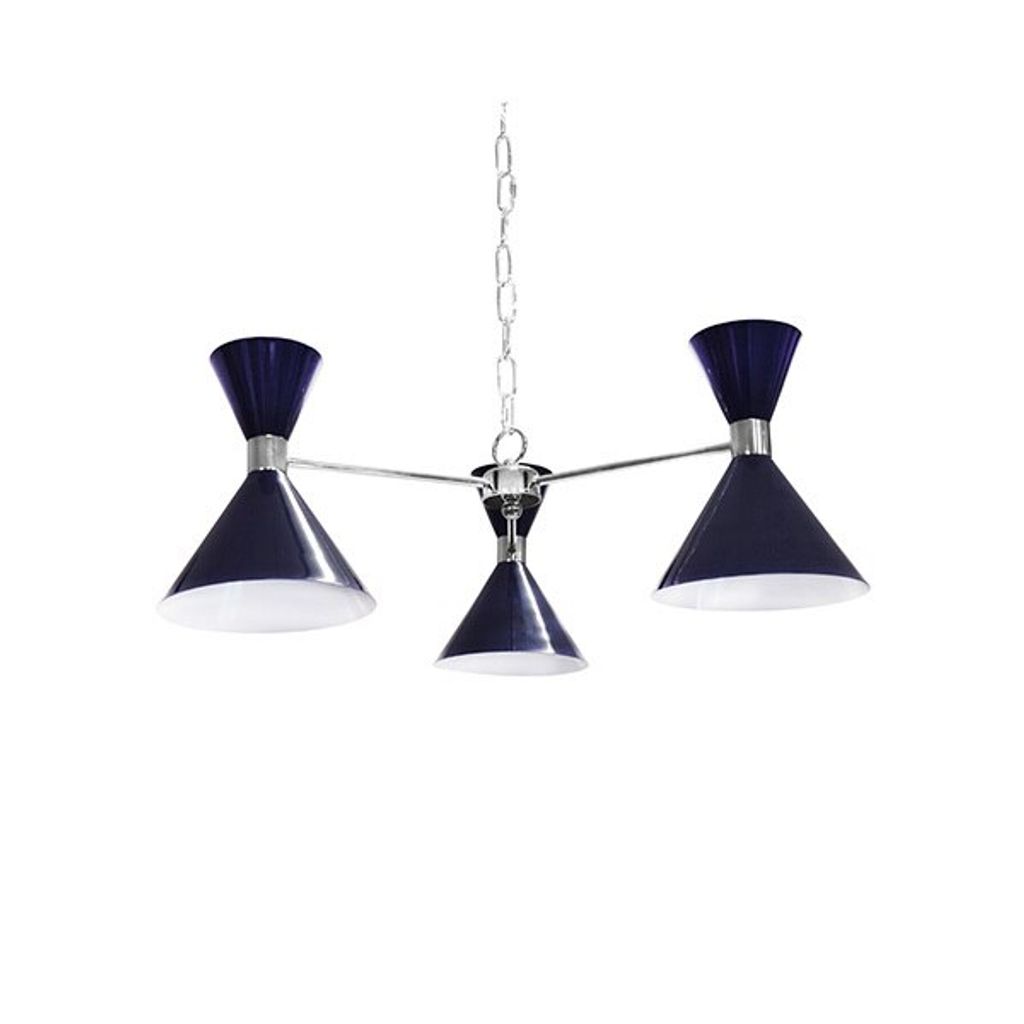 Preview image for Sullivan Nnvy, Three Light Metal Shade Chandelier