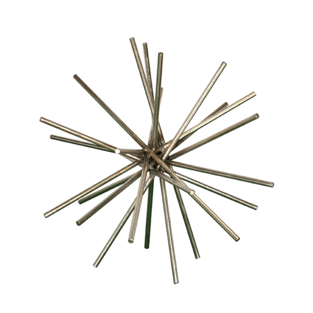 Silver Sculptural Spiked Ball (9"W)