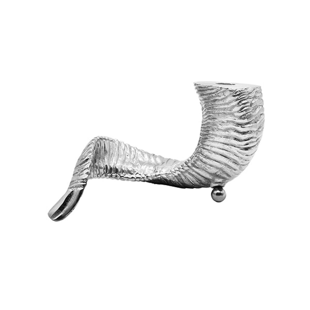 Preview image for Ward S, Pair Of Ram Horn Candle Sticks In Silver Leaf
