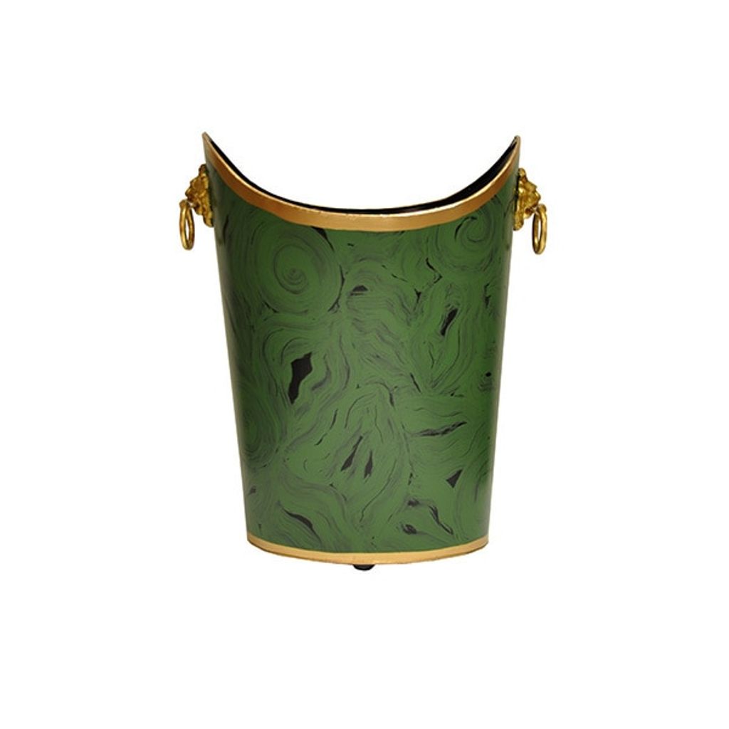 Preview image for Wblionov Mal, Oval Wastebasket With Lion Handles In Malachite