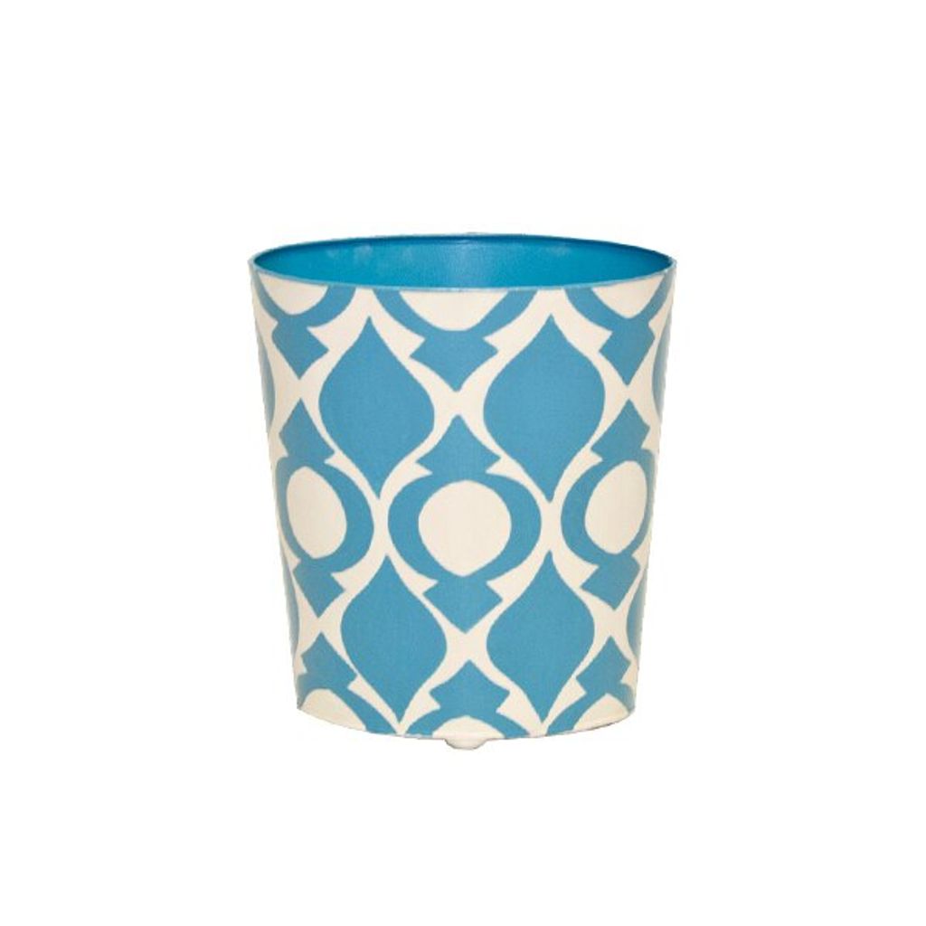 Preview image for Wbpea Bl, Oval Wastebasket Blue And Cream
