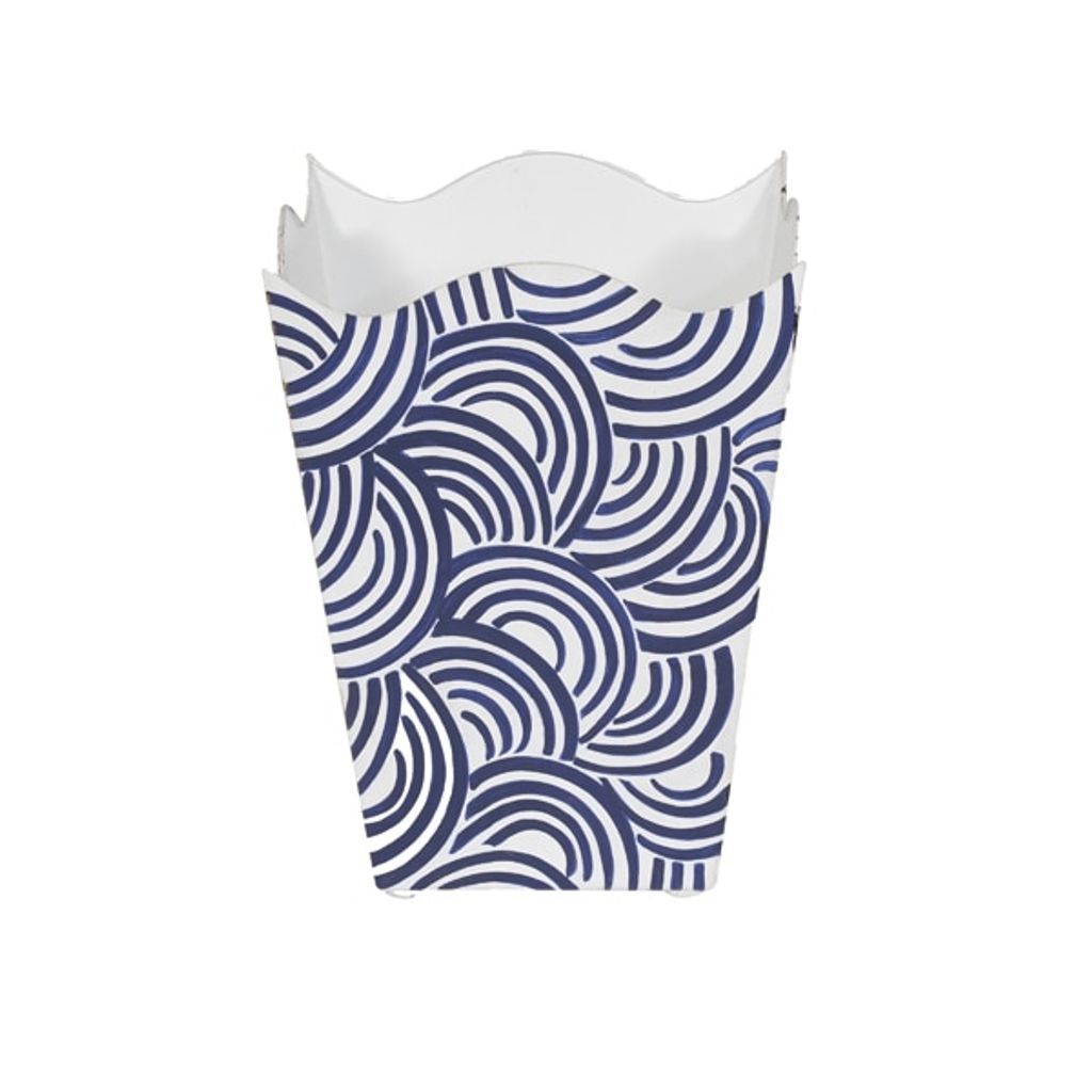 Preview image for Wbwbreakernv, Square Wave Top Wastebasket, Style:breaker, Color:navy