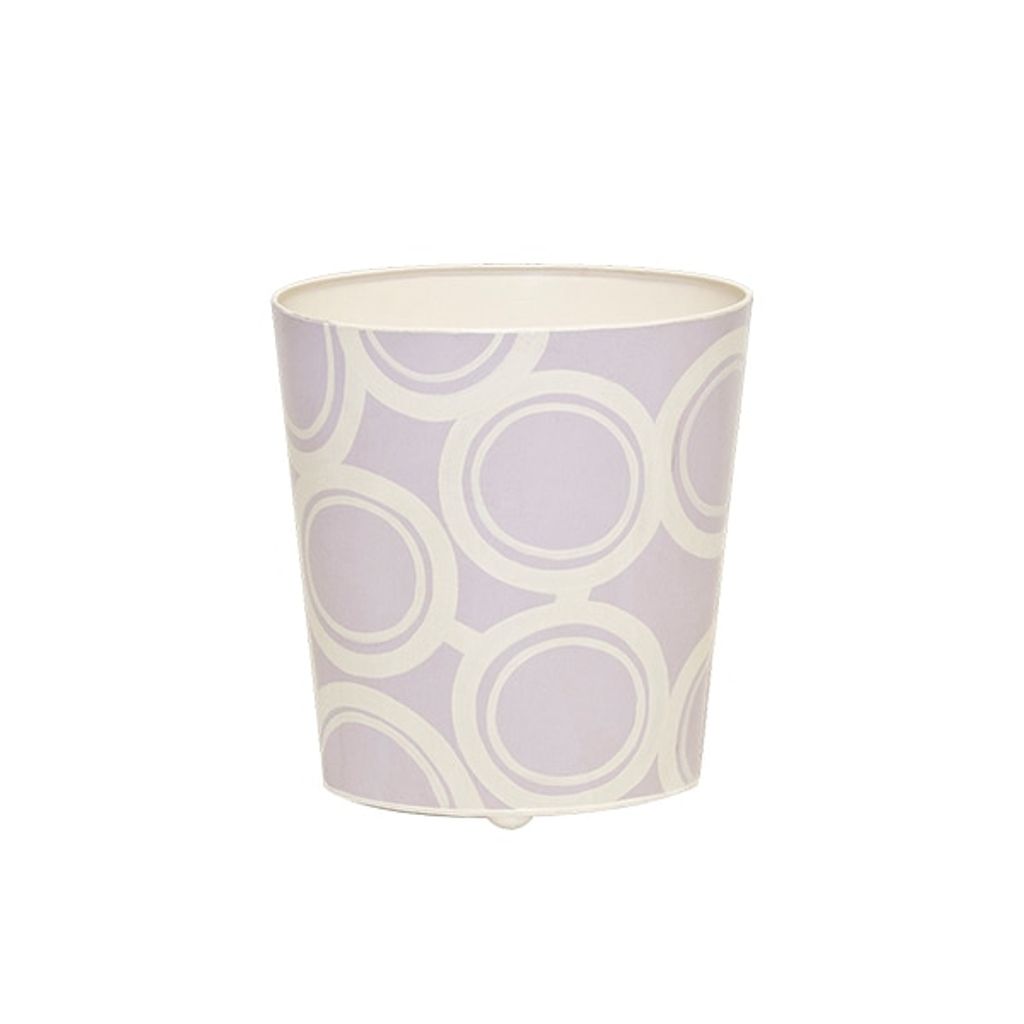 Oval Wastebasekt Lavendar And Cream Bubble Design