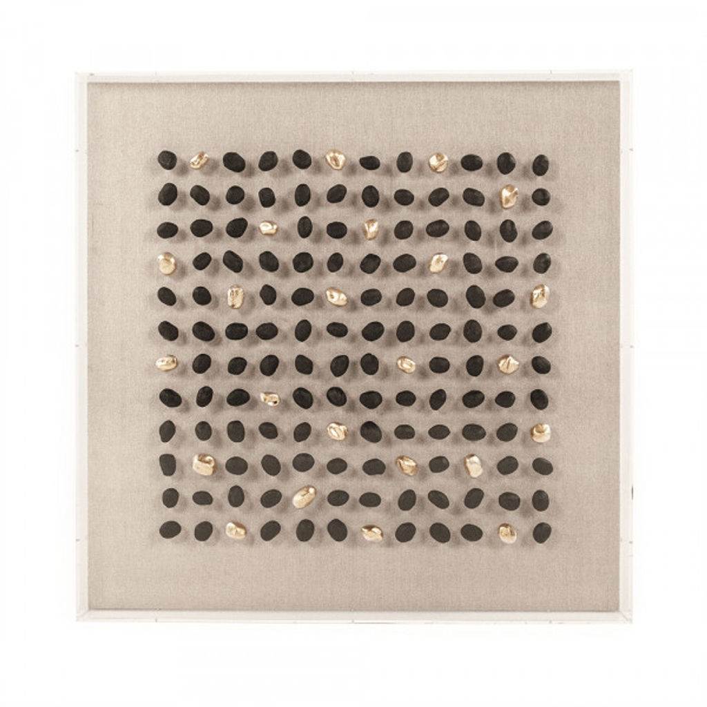 Gold/Black Stone Acrylic Framed Wall Art