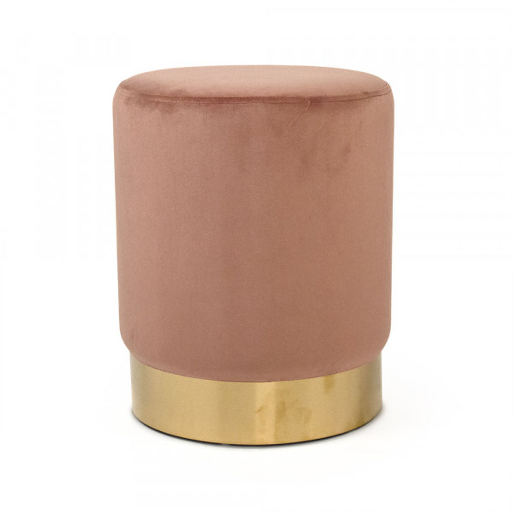 Mauve Rose Velvet Stool
