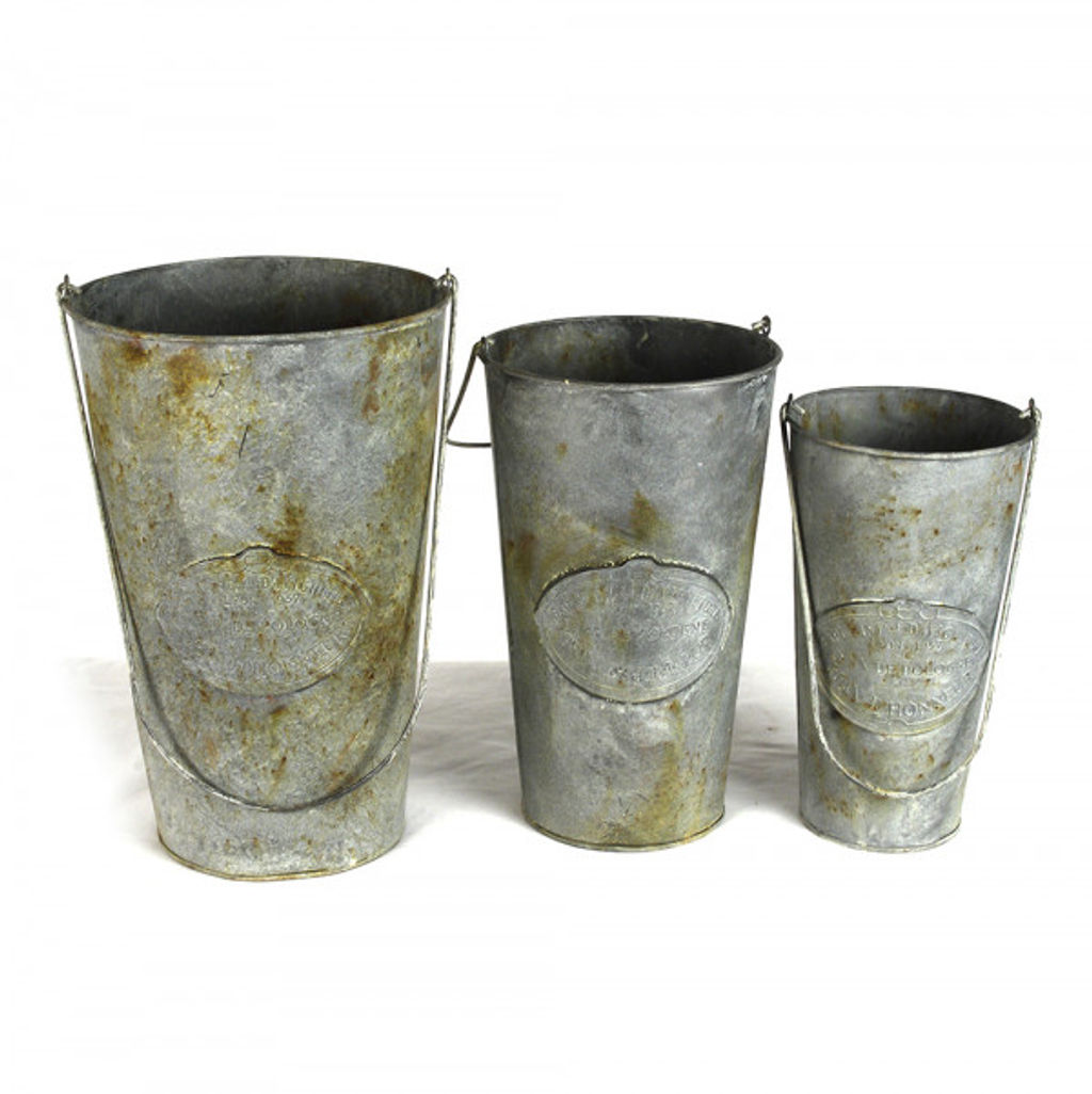 Preview image for Metal Planter Bucket Set