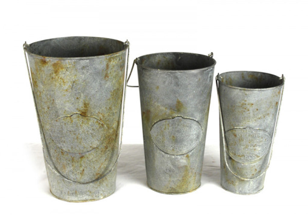 Metal Planter Bucket Set