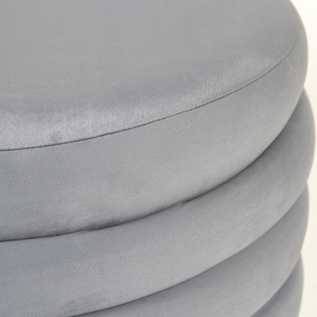 Pale Blue Velvet Ottoman