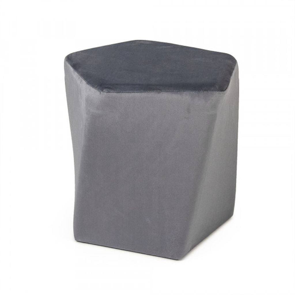 Pale Blue Velvet Twisted Pentagon Stool