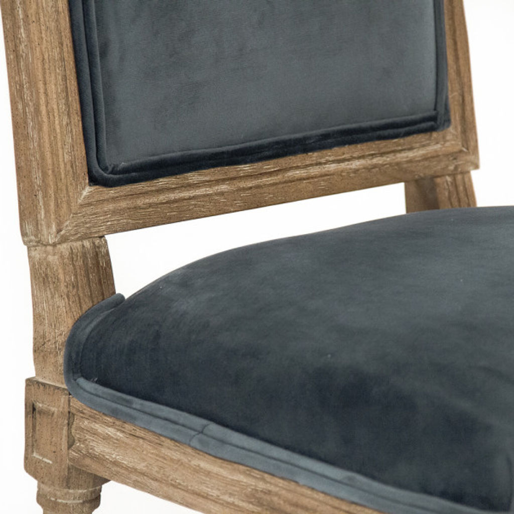 Teal Velvet Louis Side Chair