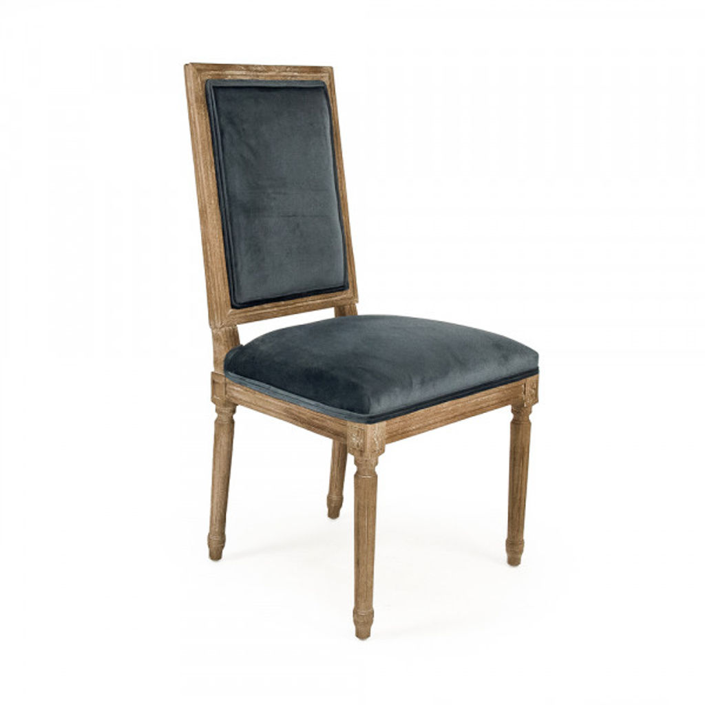 Teal Velvet Louis Side Chair