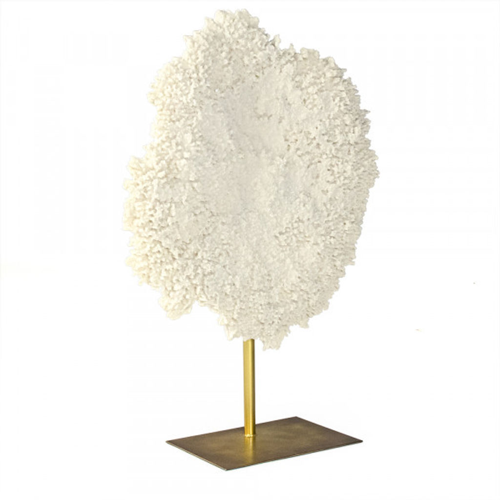 White Coral On Gold Base