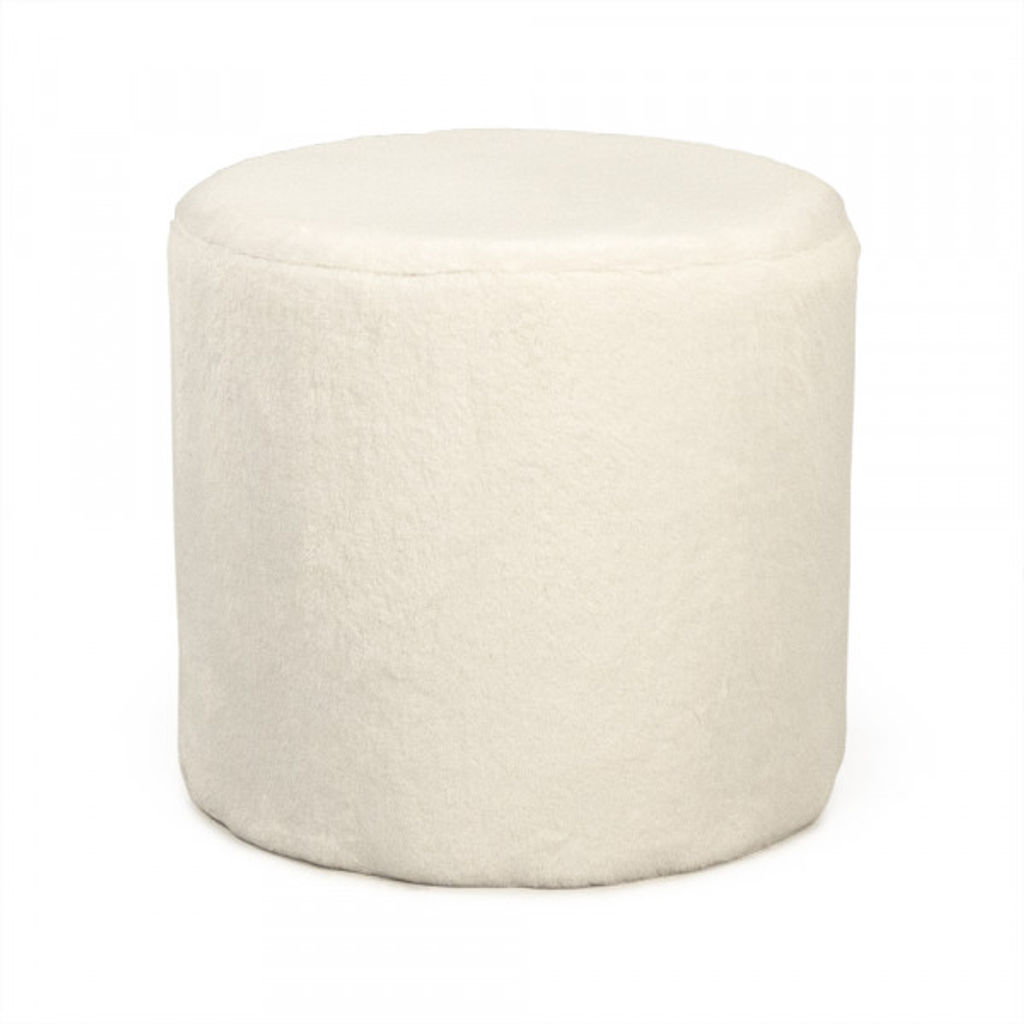 White Faux Fur Stool