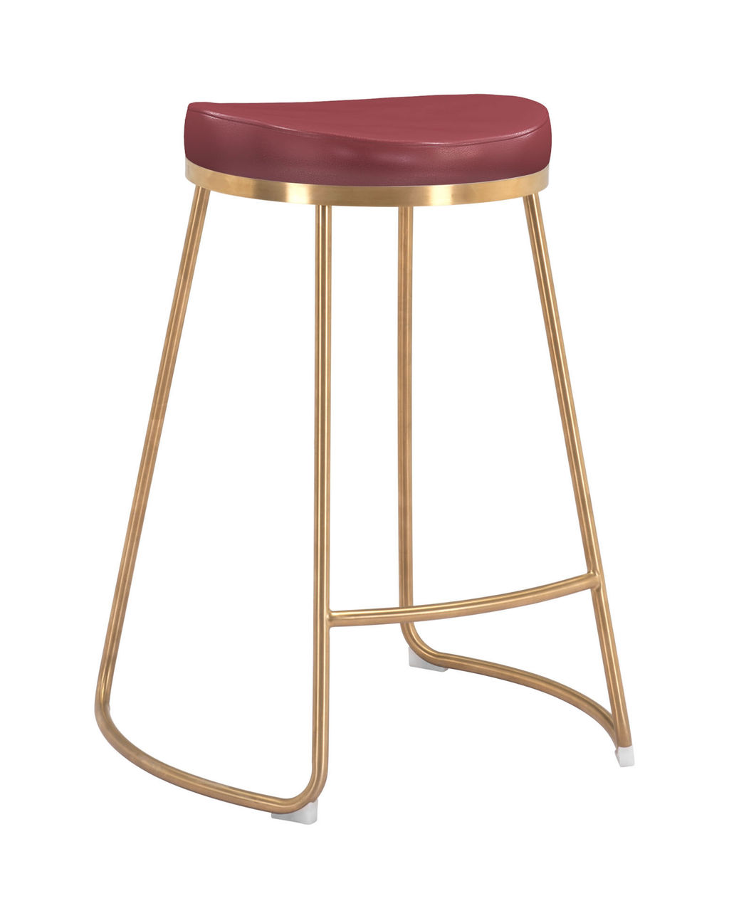 Preview image for Bree Counter Stool (Set Of 2) Burgundy & Gold