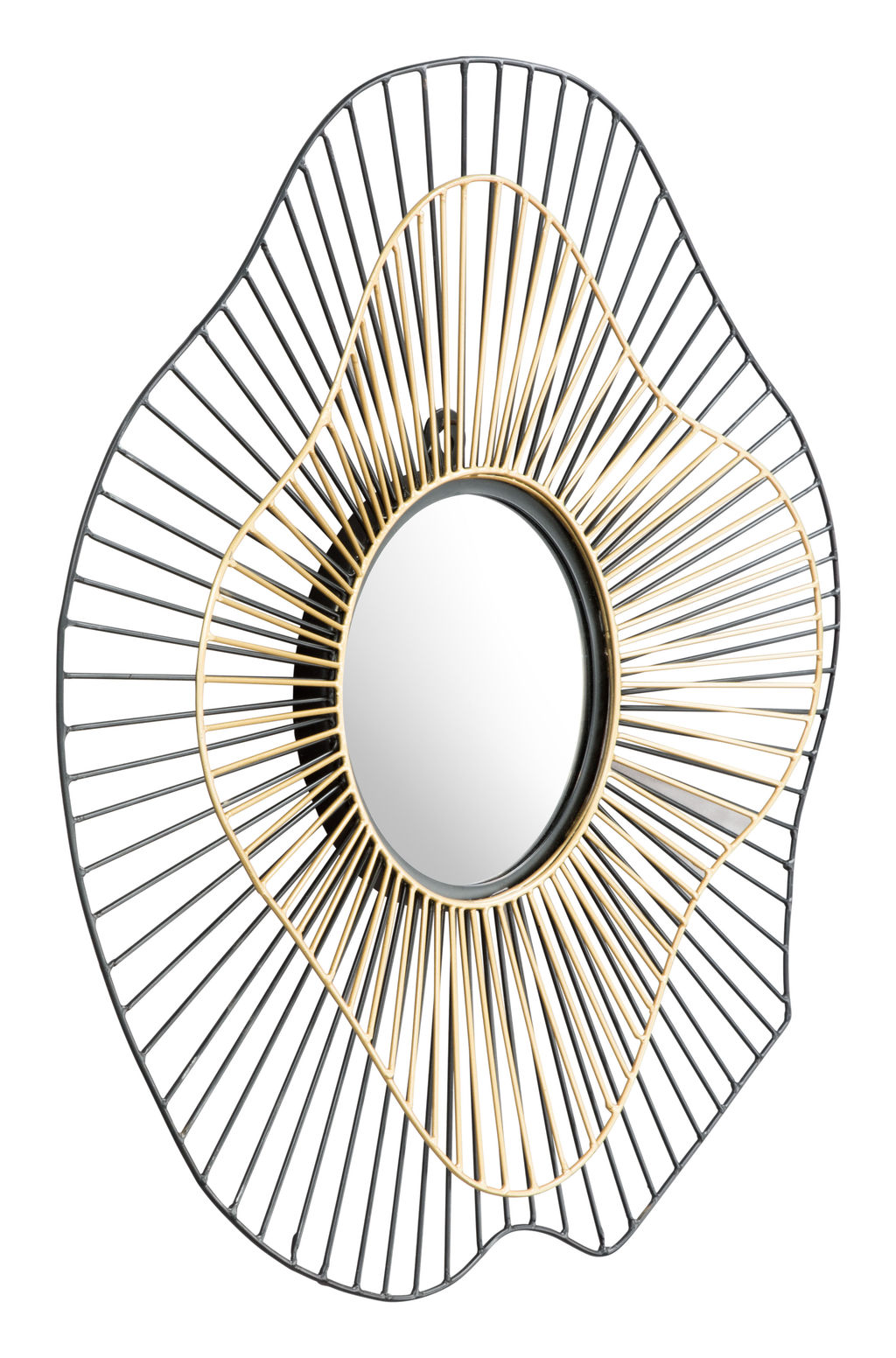 Preview image for Comet Round Mirror Black & Gold