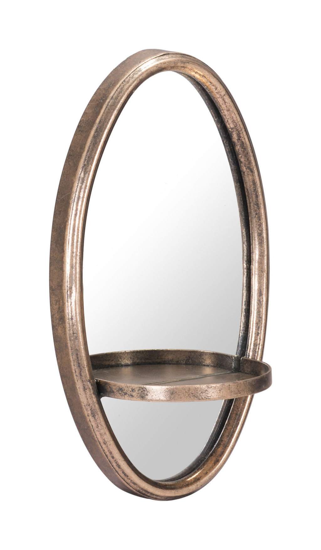 Petite Ogee Mirror & Shelf Gold