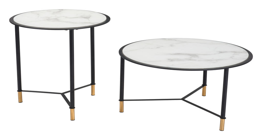 Set Of 2 Davis Coffee Tables Black & White