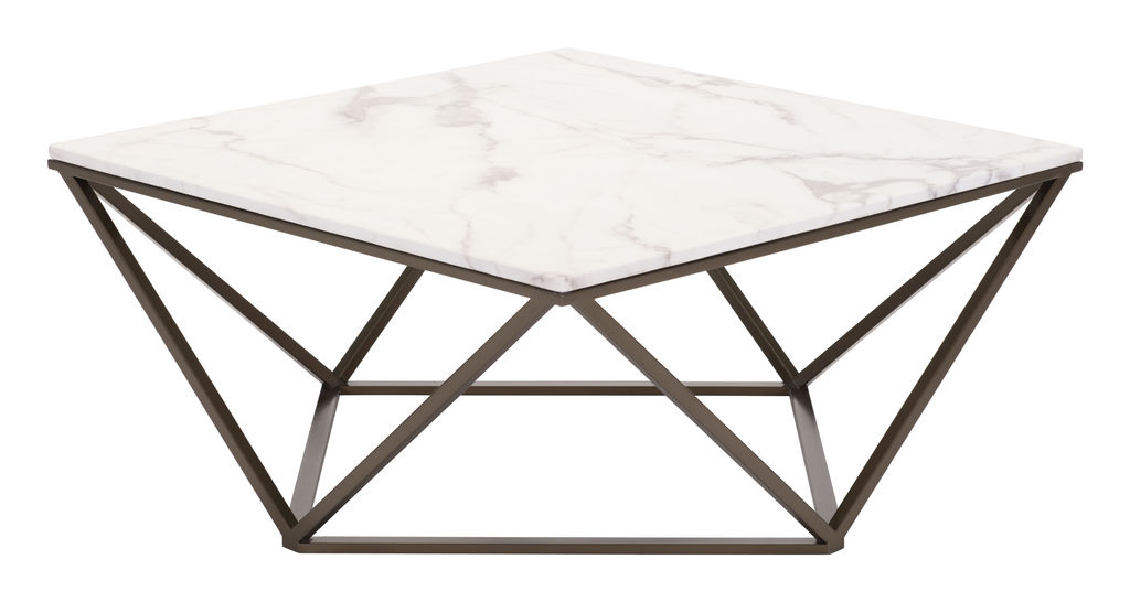 Preview image for Tintern Coffee Table White & Antique Brass