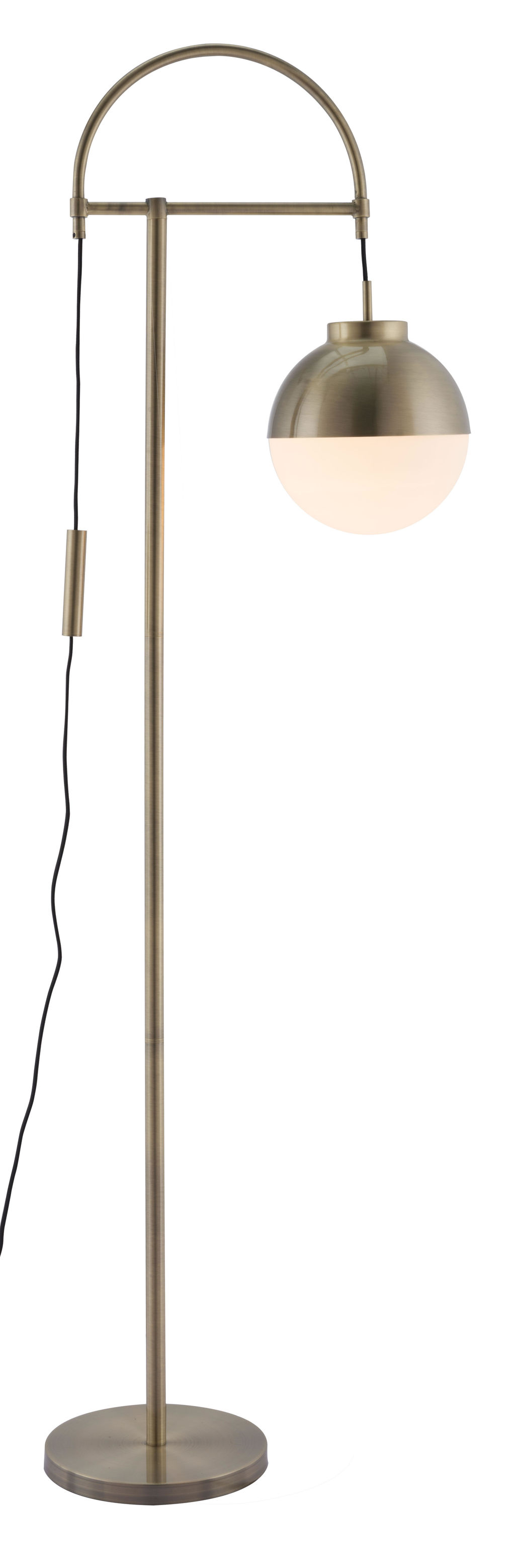 Waterloo Floor Lamp White & Brushed Bronze