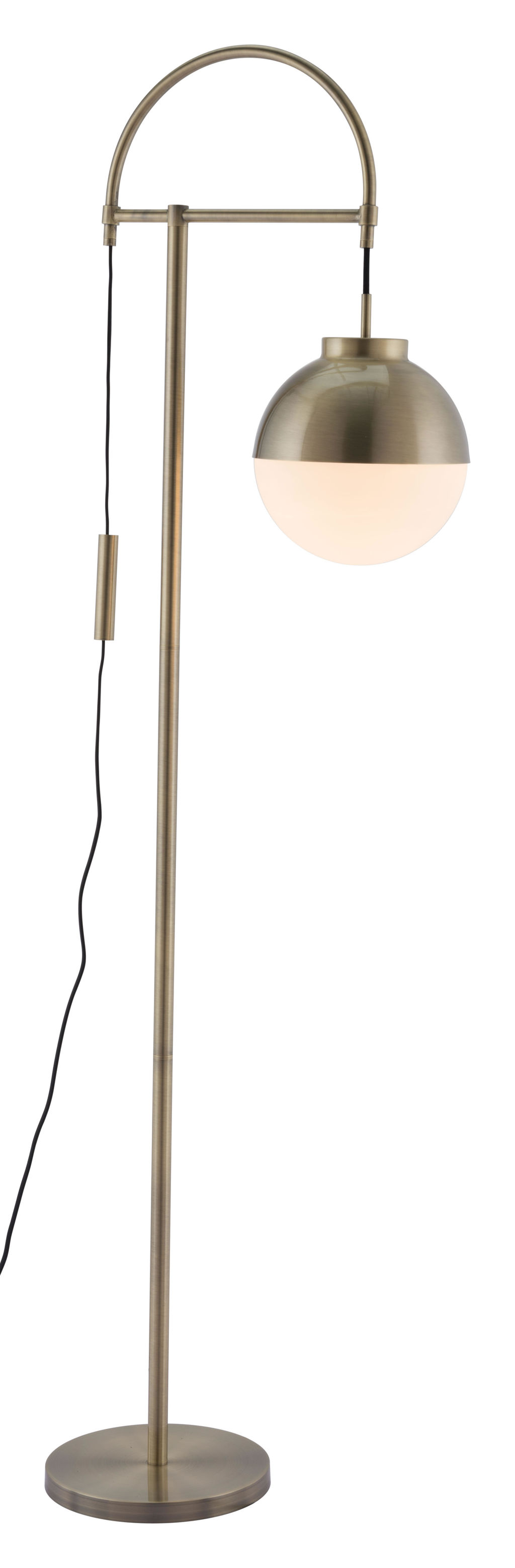 Waterloo Floor Lamp White & Brushed Bronze